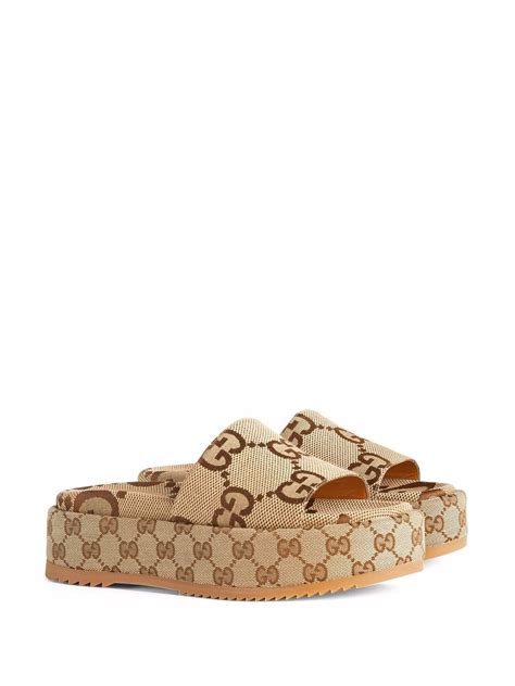 gucci platform sandals beige|Gucci platform sandals price.